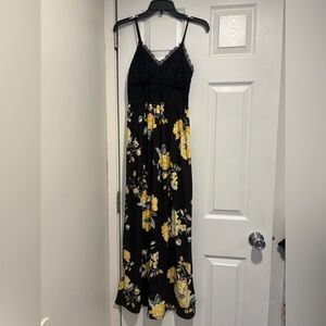 Floral Maxi Dress with Lace Top